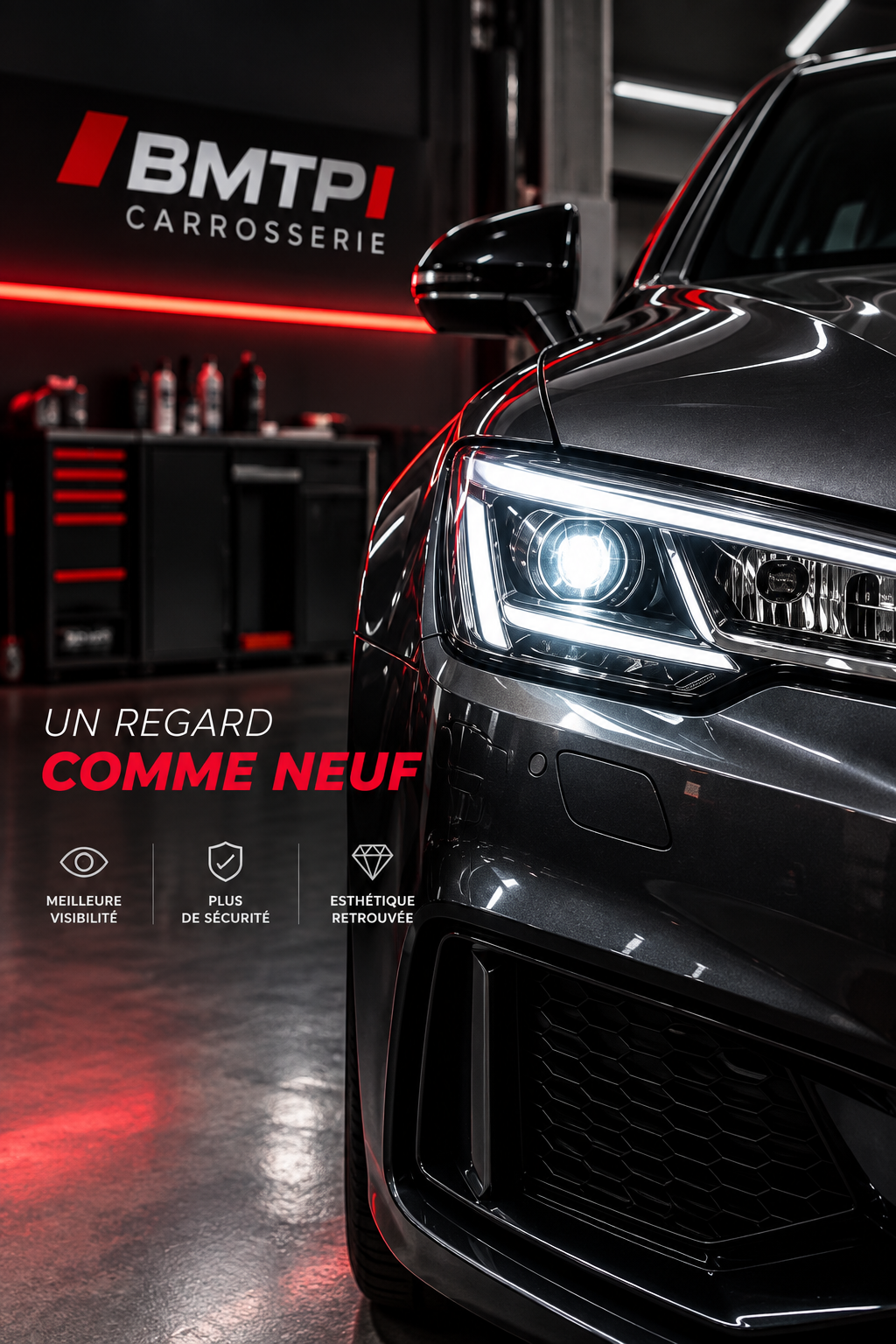 Rénovation de phare automobile chez BMTPI à Brive-la-Gaillarde
