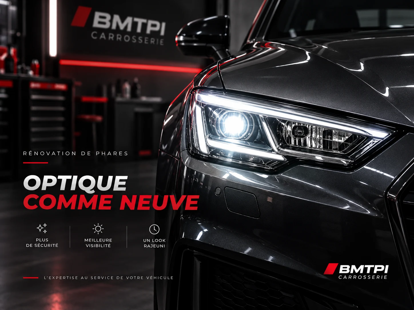 Rénovation de phare automobile chez BMTPI